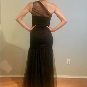 Max & Cleo one shoulder tulle gown dress Prom